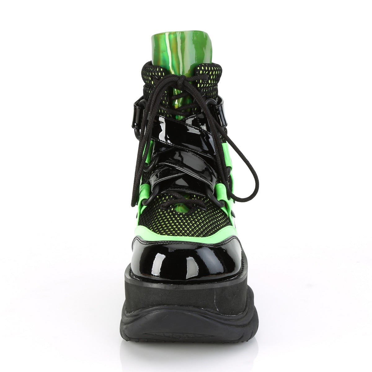 Botines Demonia Neptune-126 Charol Hombre Verdes Negros | MX-3-TQY