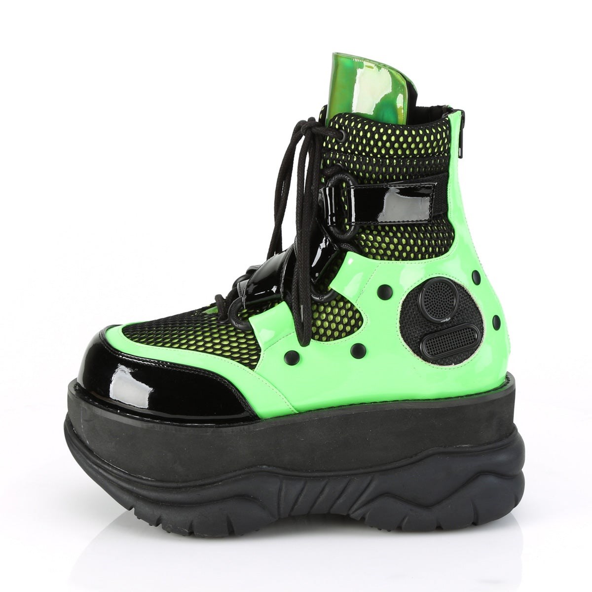 Botines Demonia Neptune-126 Charol Hombre Verdes Negros | MX-3-TQY