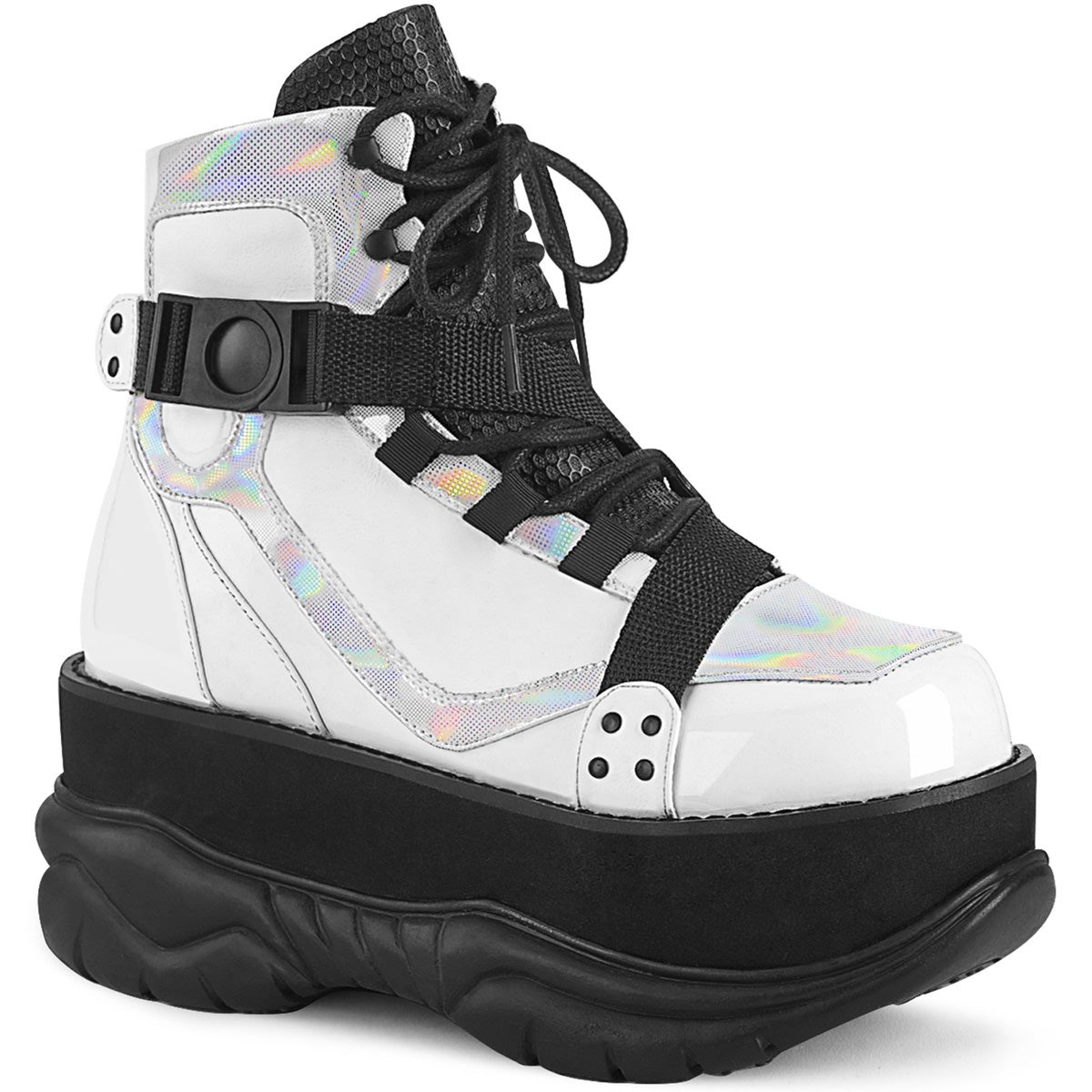 Botines Demonia Neptune-181 Vegan Cuero Hombre Blancos | MX-1-QOK