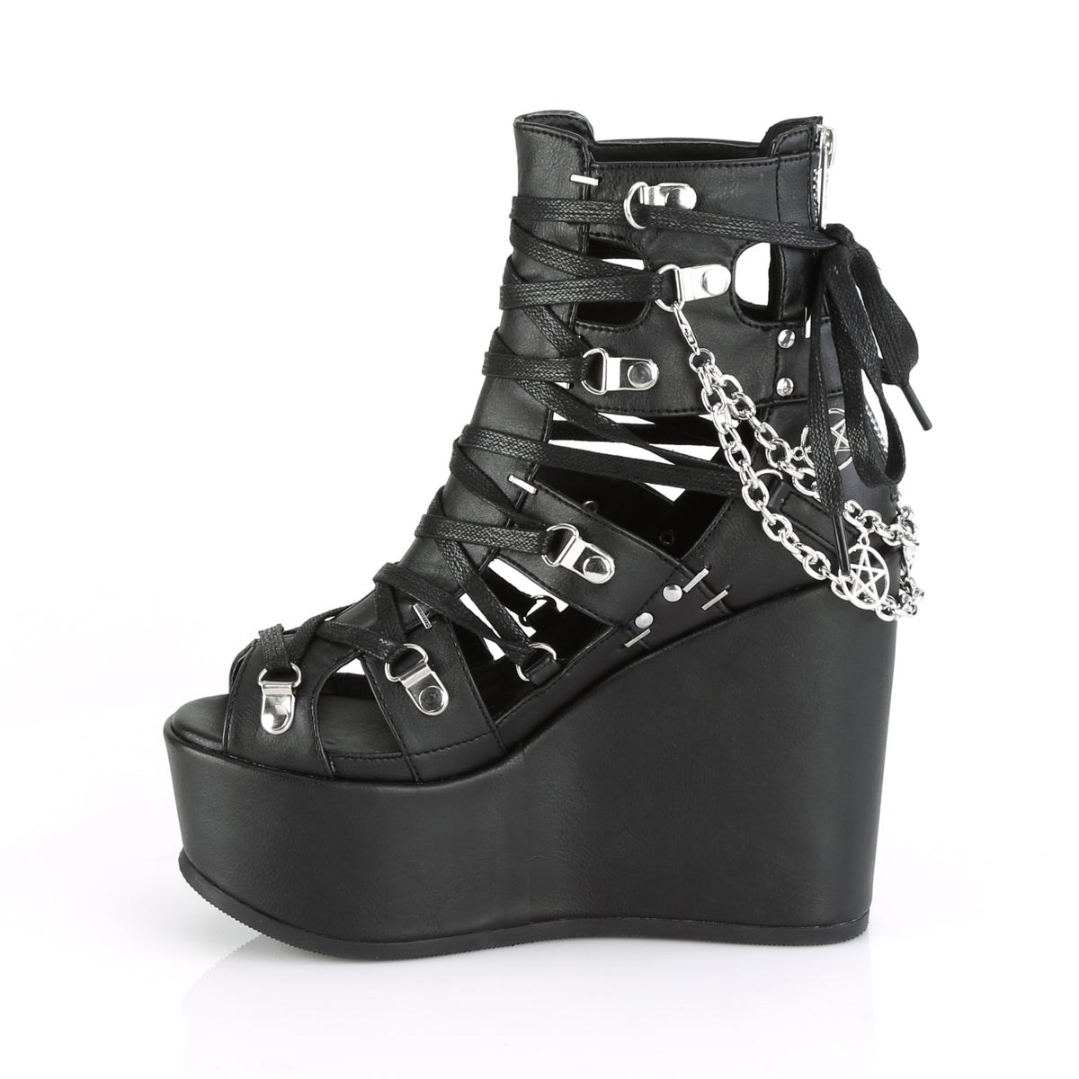 Botines Demonia Poison-95 Vegan Cuero Mujer Negros | MX-0-DXA