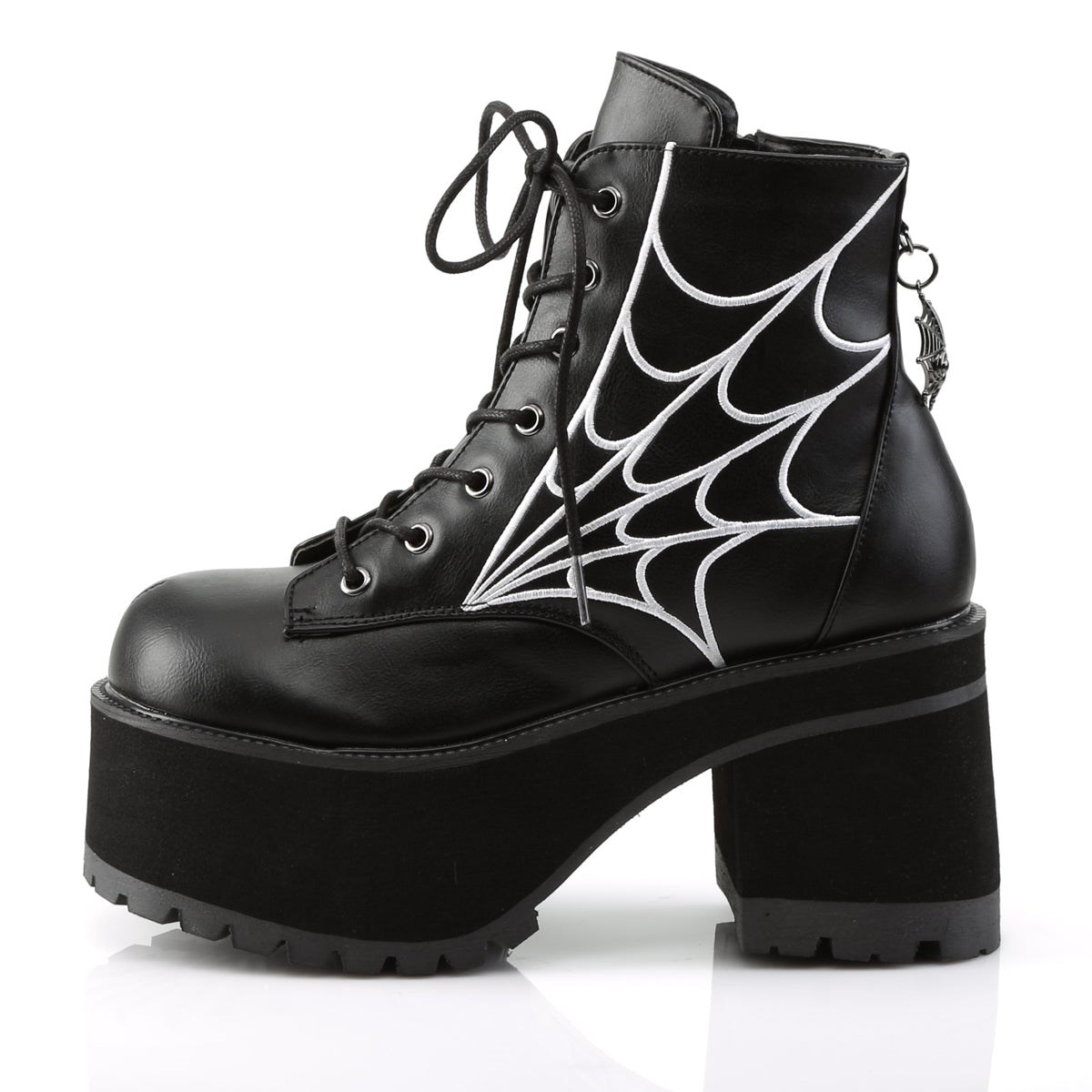 Botines Demonia Ranger-105 Vegan Cuero Mujer Negros | MX-4-QXA