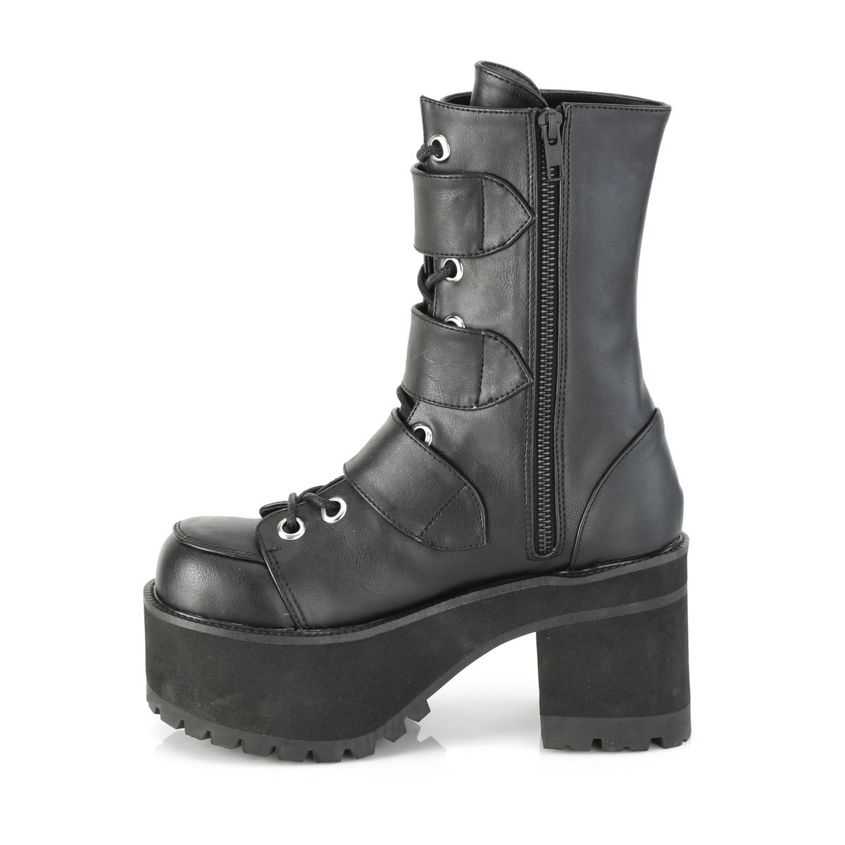 Botines Demonia Ranger-308 Vegan Cuero Mujer Negros | MX-4-DGU