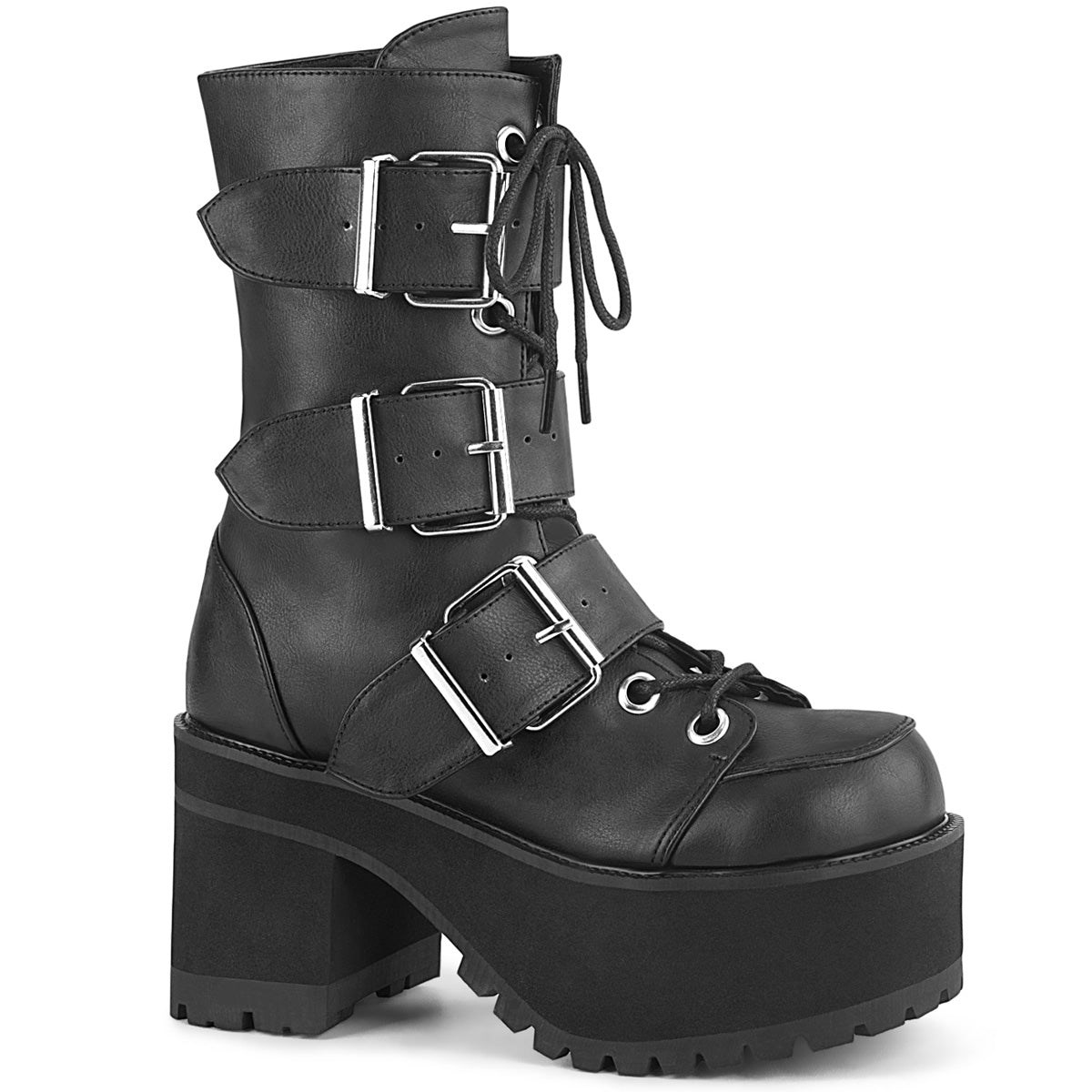 Botines Demonia Ranger-308 Vegan Cuero Mujer Negros | MX-4-DGU