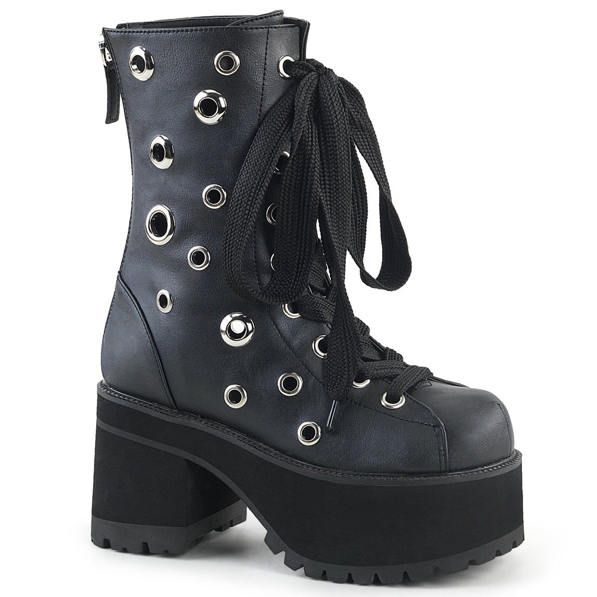 Botines Demonia Ranger-310 Vegan Cuero Mujer Negros | MX-1-SVC