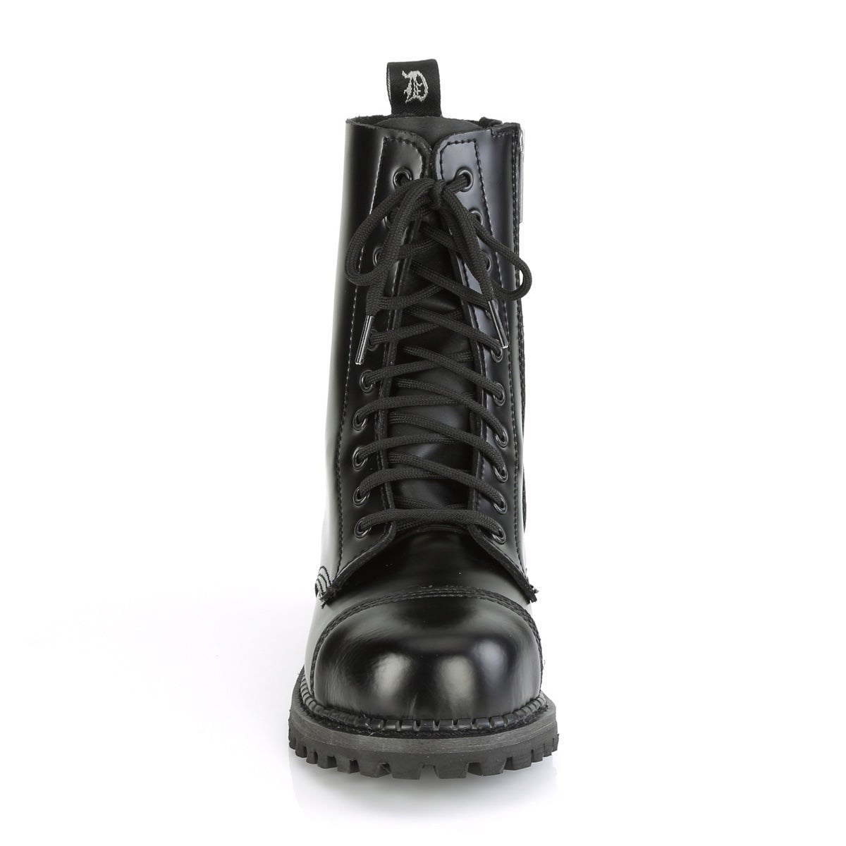 Botines Demonia Riot-10 Cuero Hombre Negros | MX-2-TJB