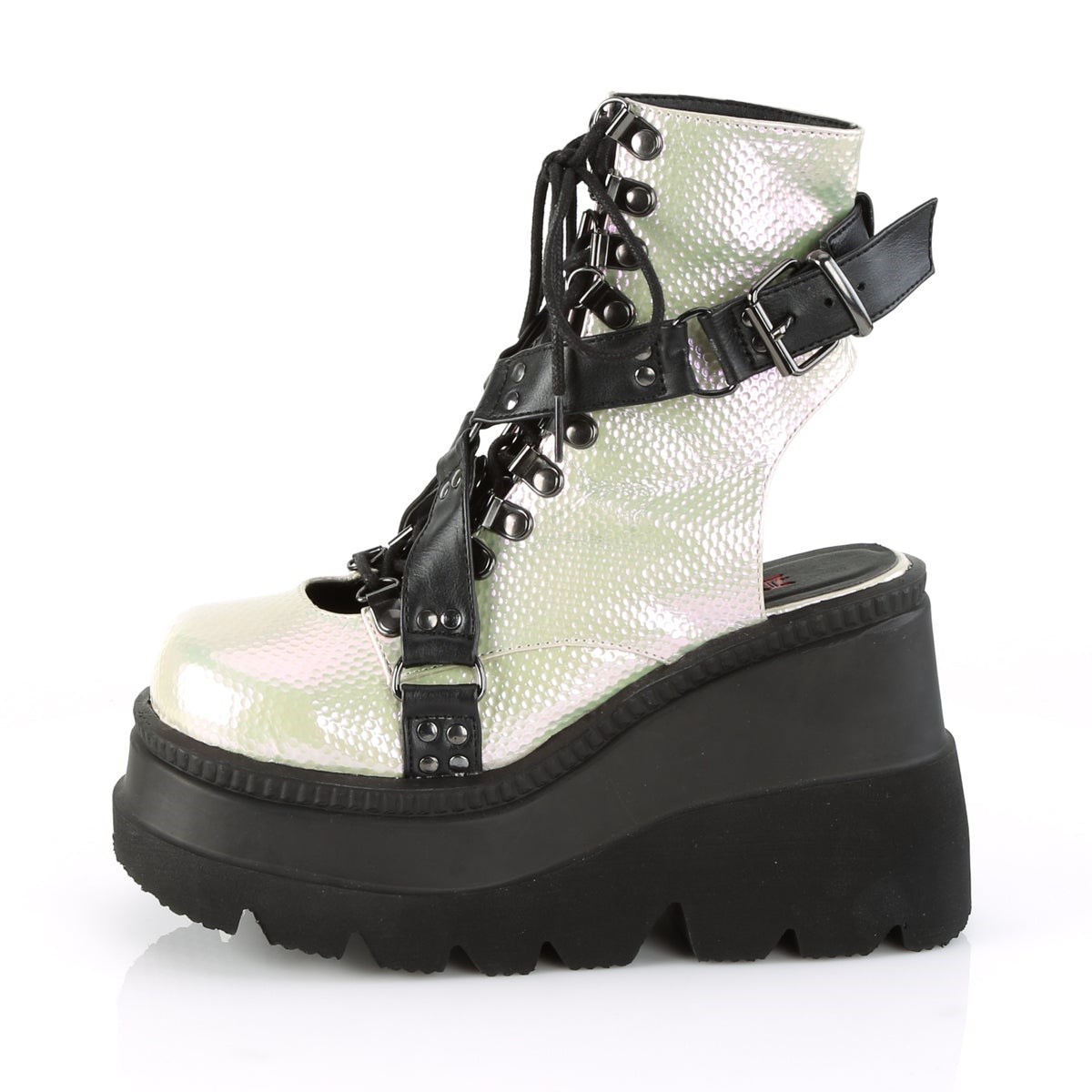 Botines Demonia Shaker-56 Mujer Verdes Negros | MX-3-YHB