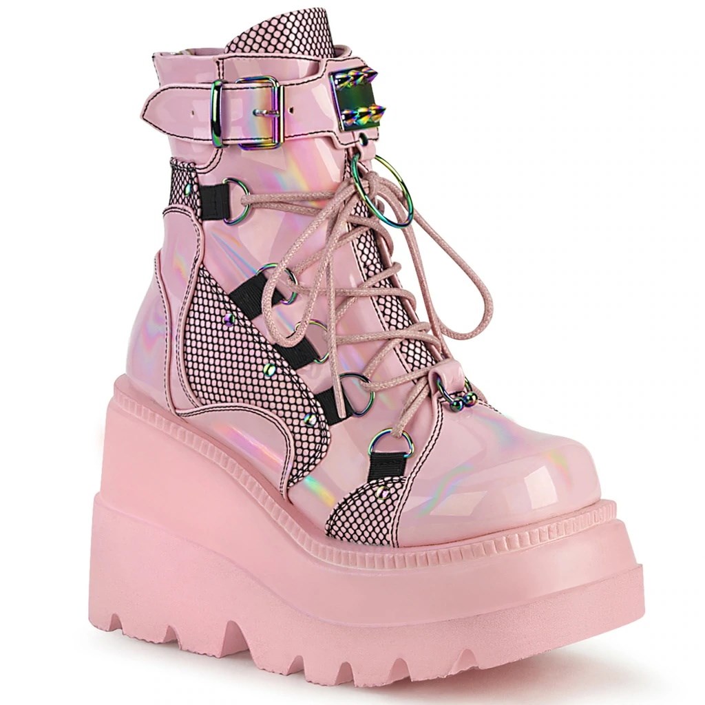 Botines Demonia Shaker-60 Hologram Mujer Rosas | MX-2-ULF