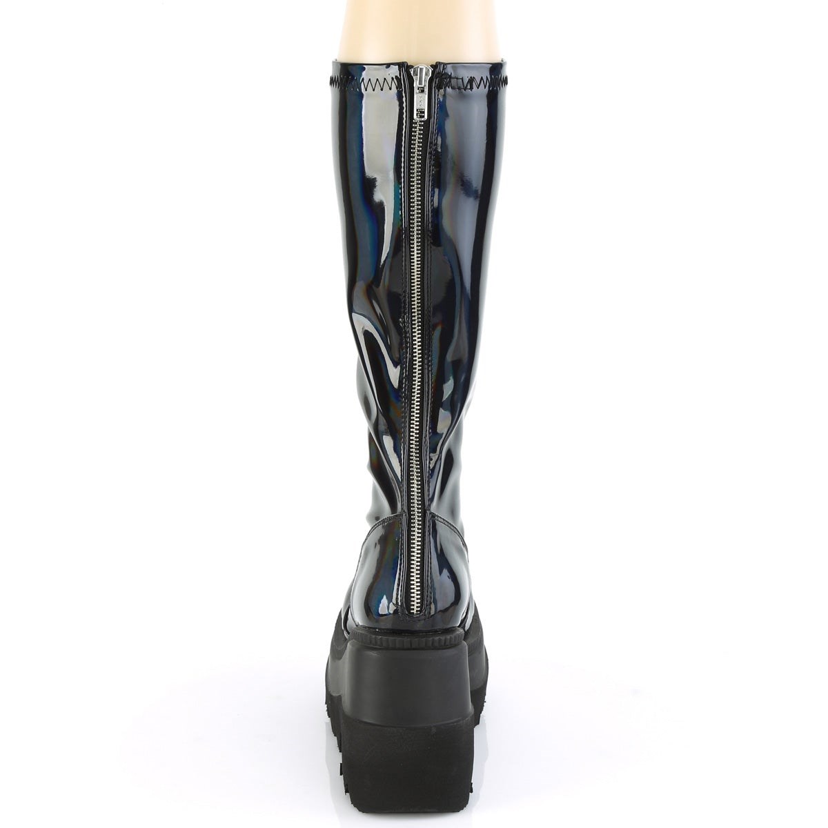 Botines Demonia Shaker-65 Stretch Charol Holo Mujer Negros | MX-4-IAV