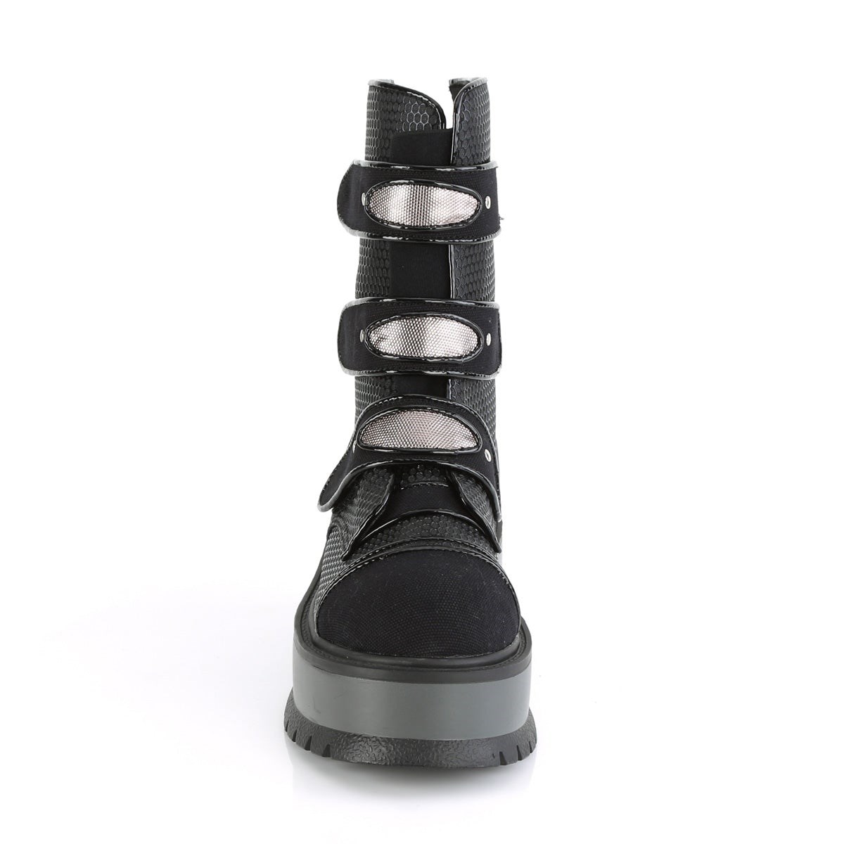 Botines Demonia Slacker-101 Vegan Cuero-Lona Mujer Negros | MX-1-HXL