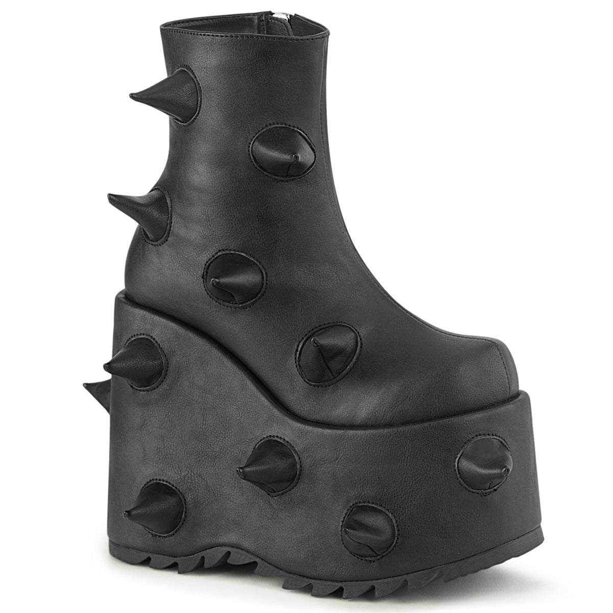 Botines Demonia Slay-77 Vegan Cuero Mujer Negros | MX-0-FNS