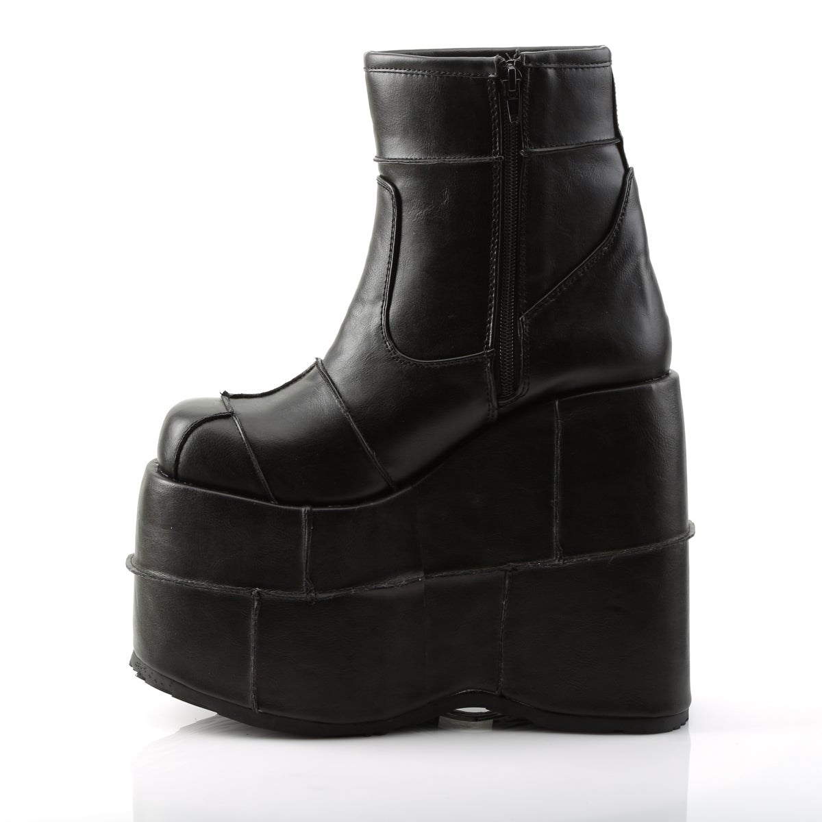 Botines Demonia Stack-201 Vegan Cuero Hombre Negros | MX-1-ECG