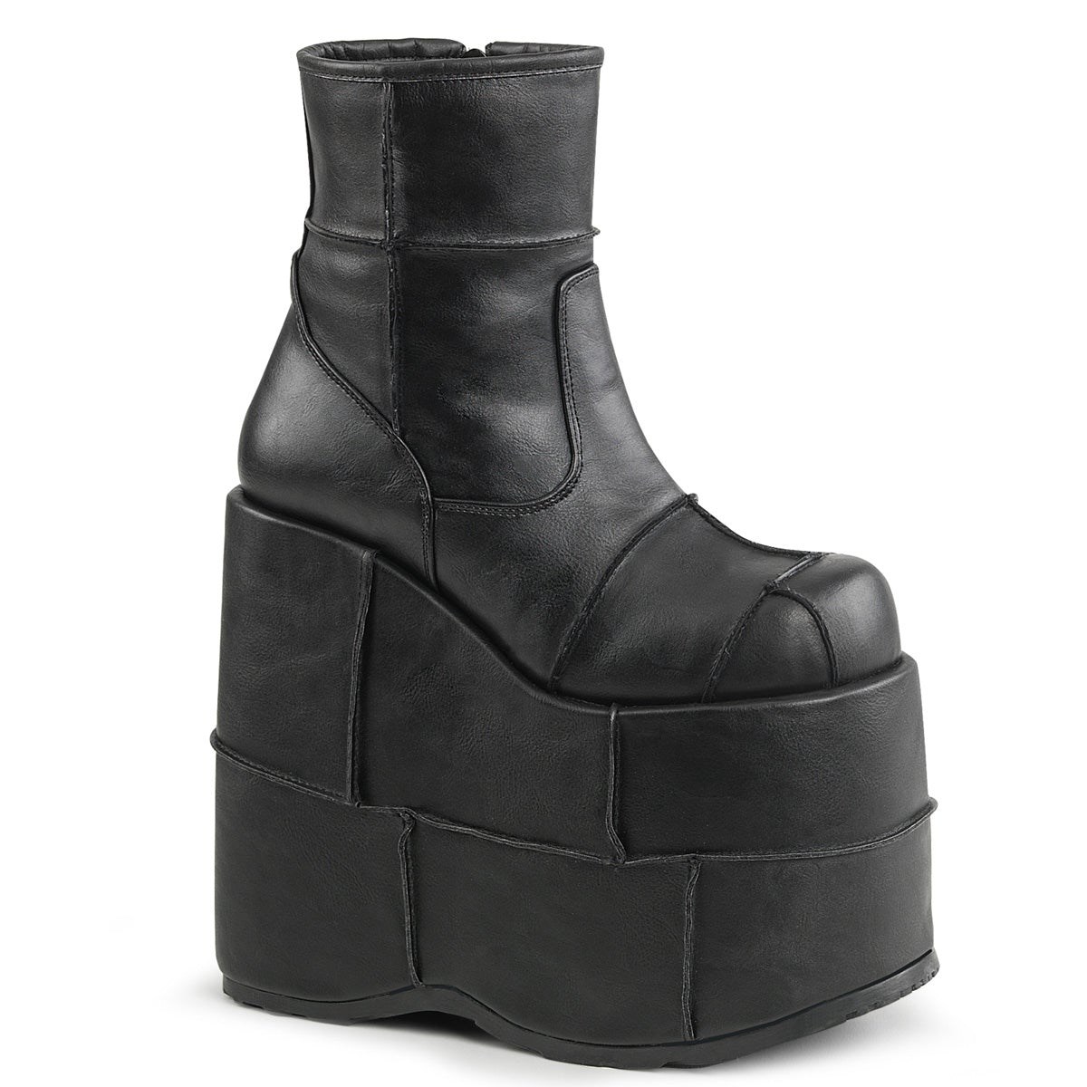 Botines Demonia Stack-201 Vegan Cuero Hombre Negros | MX-1-ECG