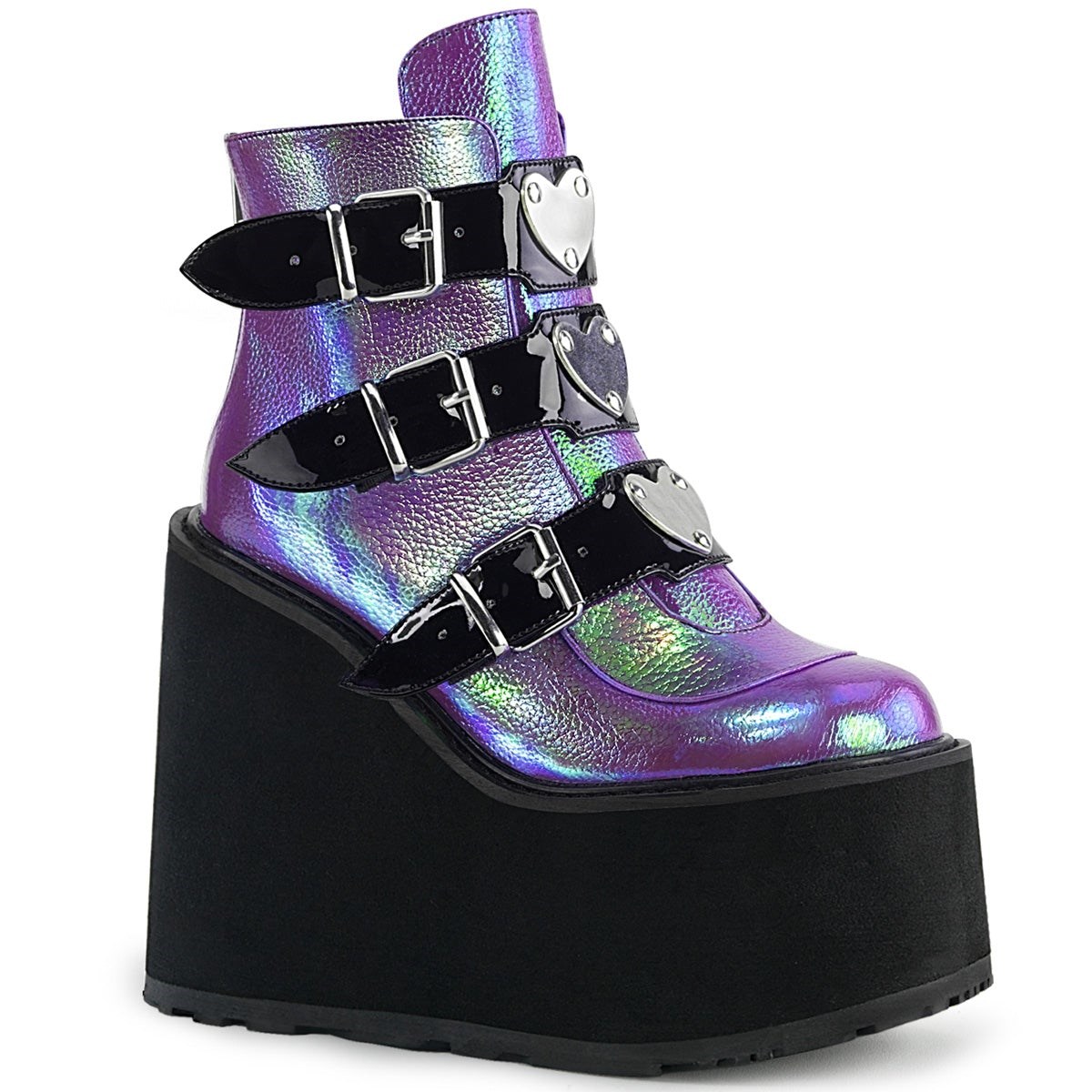 Botines Demonia Swing-105 Iridescent Vegan Cuero Mujer Morados | MX-2-NZF