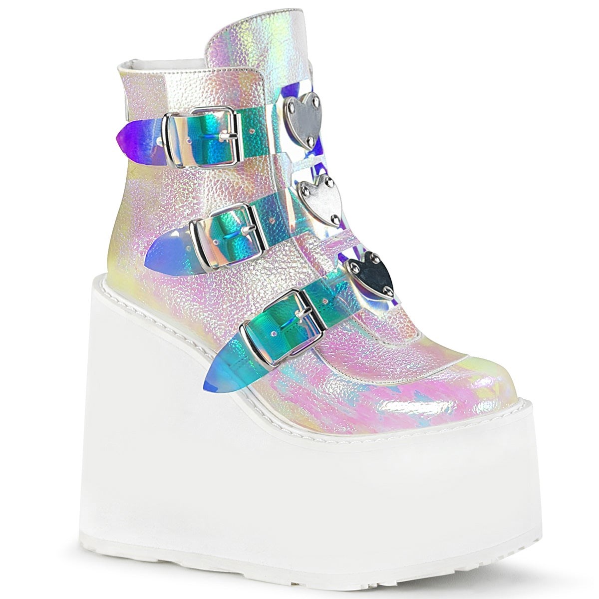 Botines Demonia Swing-105 Pearl Iridescent Vegan Cuero Mujer Multicolor | MX-1-TYP