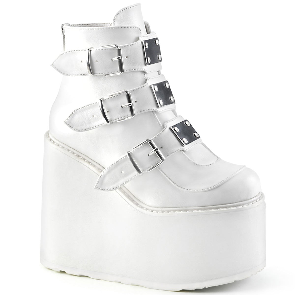 Botines Demonia Swing-105 Vegan Cuero Mujer Blancos | MX-2-LKN