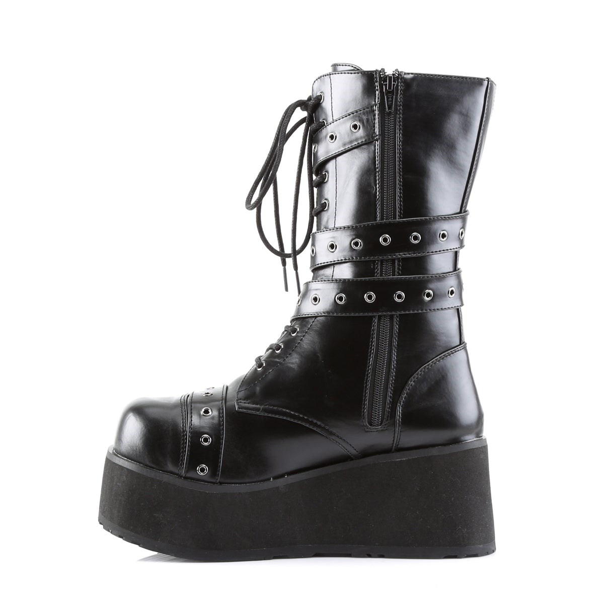 Botines Demonia Trashville-205 Vegan Cuero Hombre Negros | MX-9-SMB