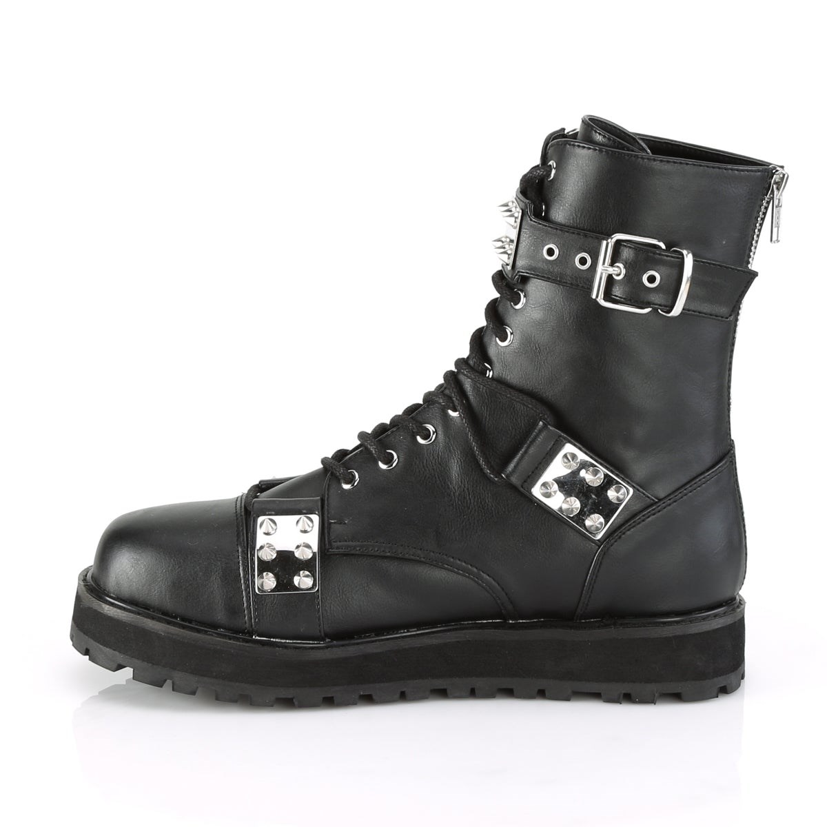 Botines Demonia Valor-280 Vegan Cuero Hombre Negros | MX-8-OFC