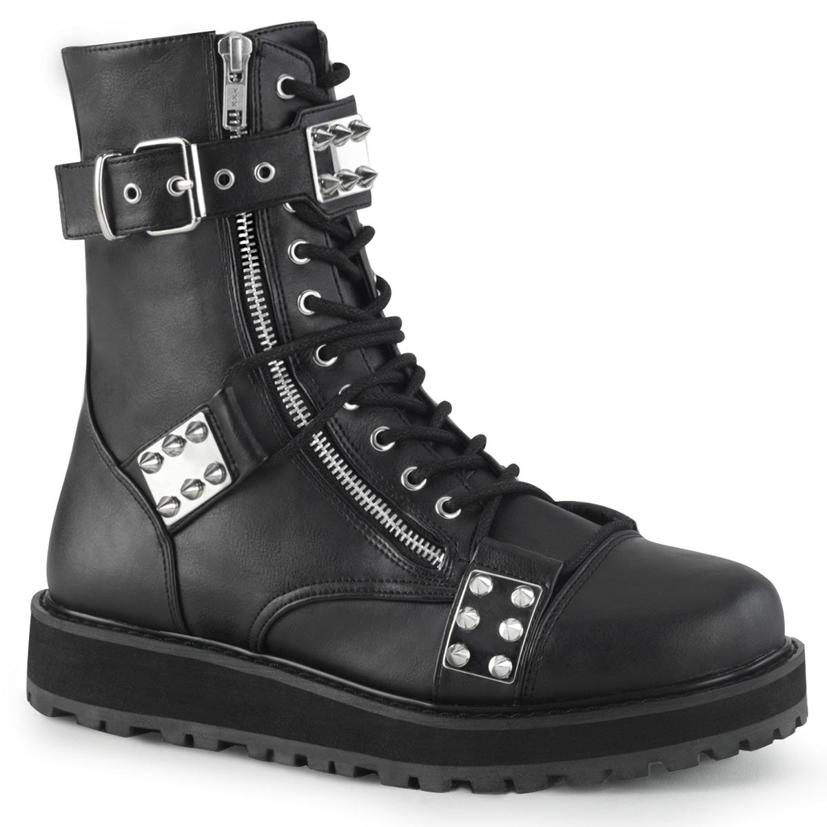 Botines Demonia Valor-280 Vegan Cuero Hombre Negros | MX-8-OFC