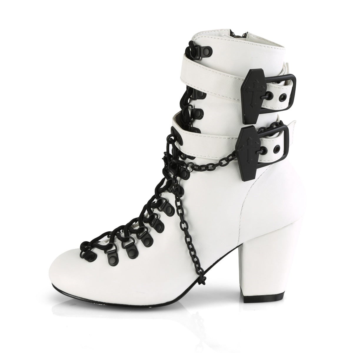 Botines Demonia Vivika-128 Vegan Cuero Mujer Blancos | MX-8-NTQ