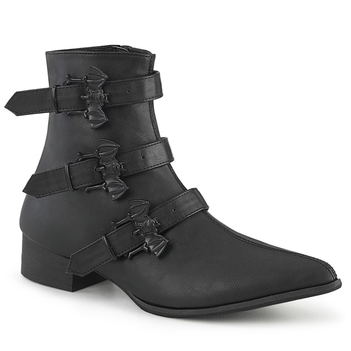 Botines Demonia Warlock-50-B Vegan Cuero Mujer Negros | MX-0-WOX