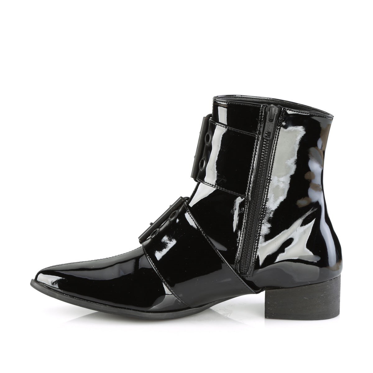 Botines Demonia Warlock-55 Charol Hombre Negros | MX-5-LMY