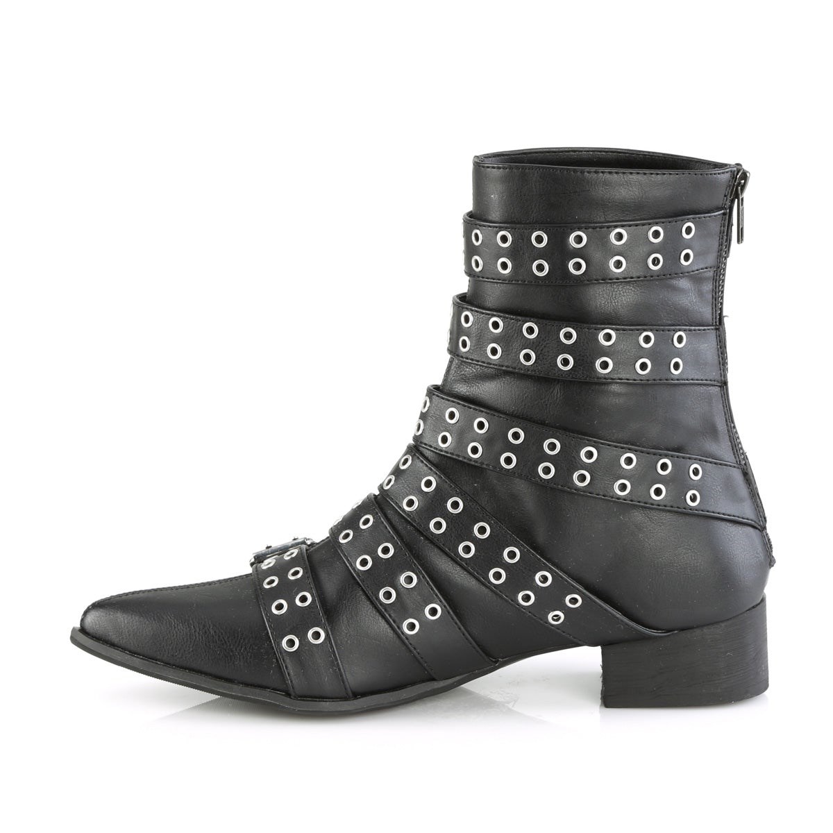 Botines Demonia Warlock-70 Vegan Cuero Hombre Negros | MX-3-GWE