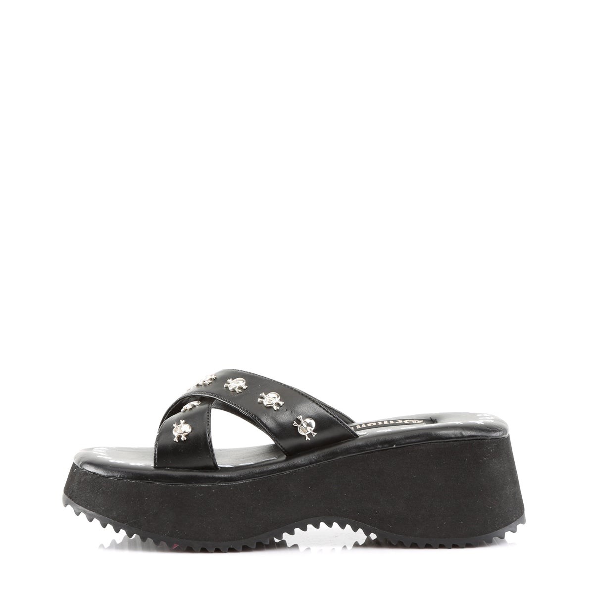 Sandalias Demonia Flip-05 Vegan Cuero Mujer Negros | MX-7-SOB