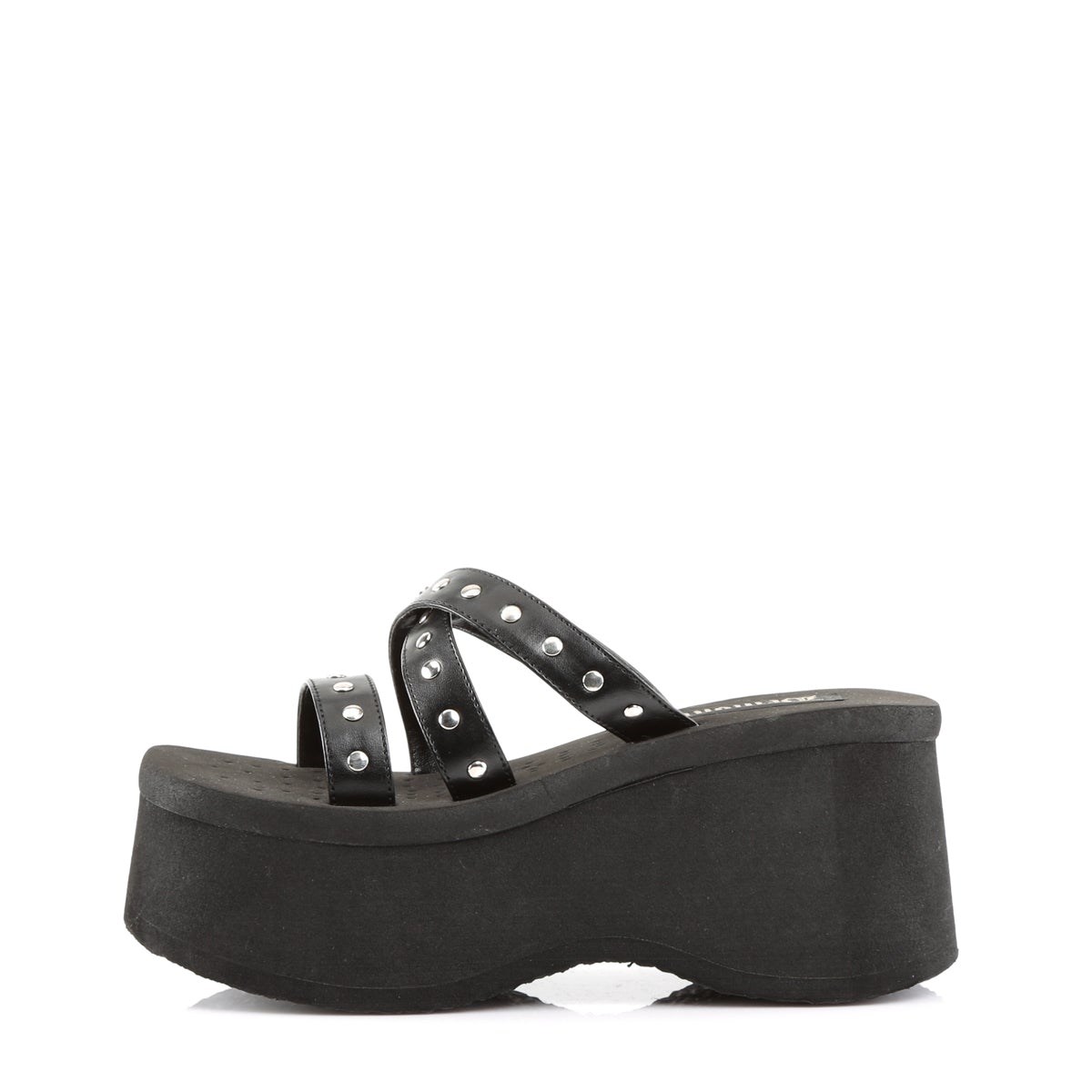 Sandalias Demonia Funn-19 Vegan Cuero Mujer Negros | MX-7-PZA