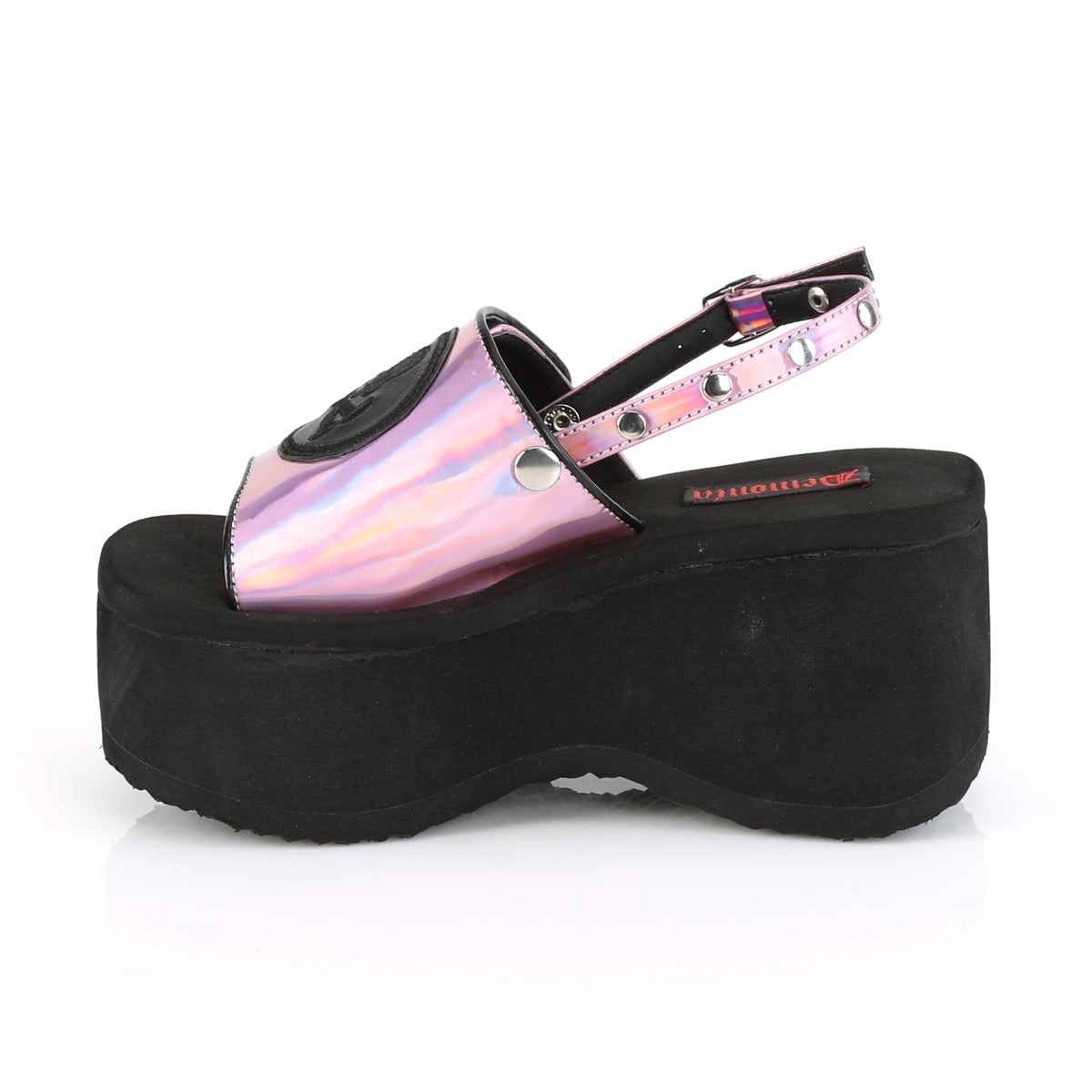 Sandalias Demonia Funn-32 Hologram Mujer Negros Rosas | MX-1-AOU