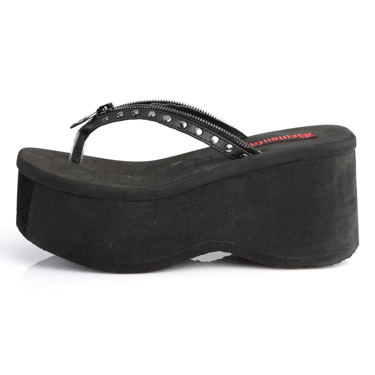 Sandalias Demonia Funn-33 Vegan Cuero Mujer Negros | MX-8-ZFT