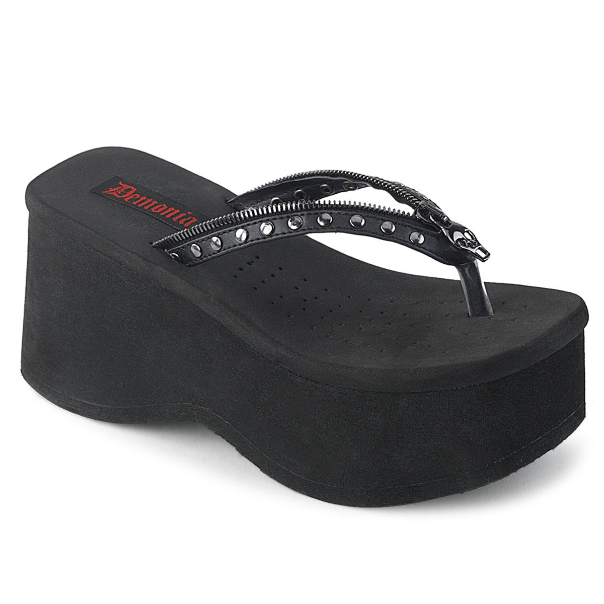 Sandalias Demonia Funn-33 Vegan Cuero Mujer Negros | MX-8-ZFT