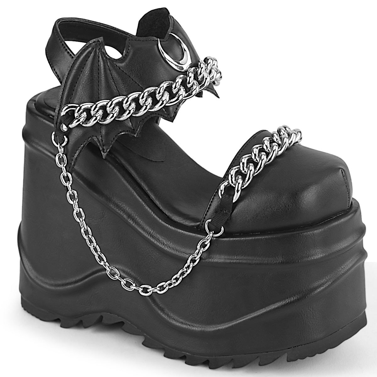 Sandalias Demonia Wave-20 Vegan Cuero Mujer Negros | MX-9-DPY