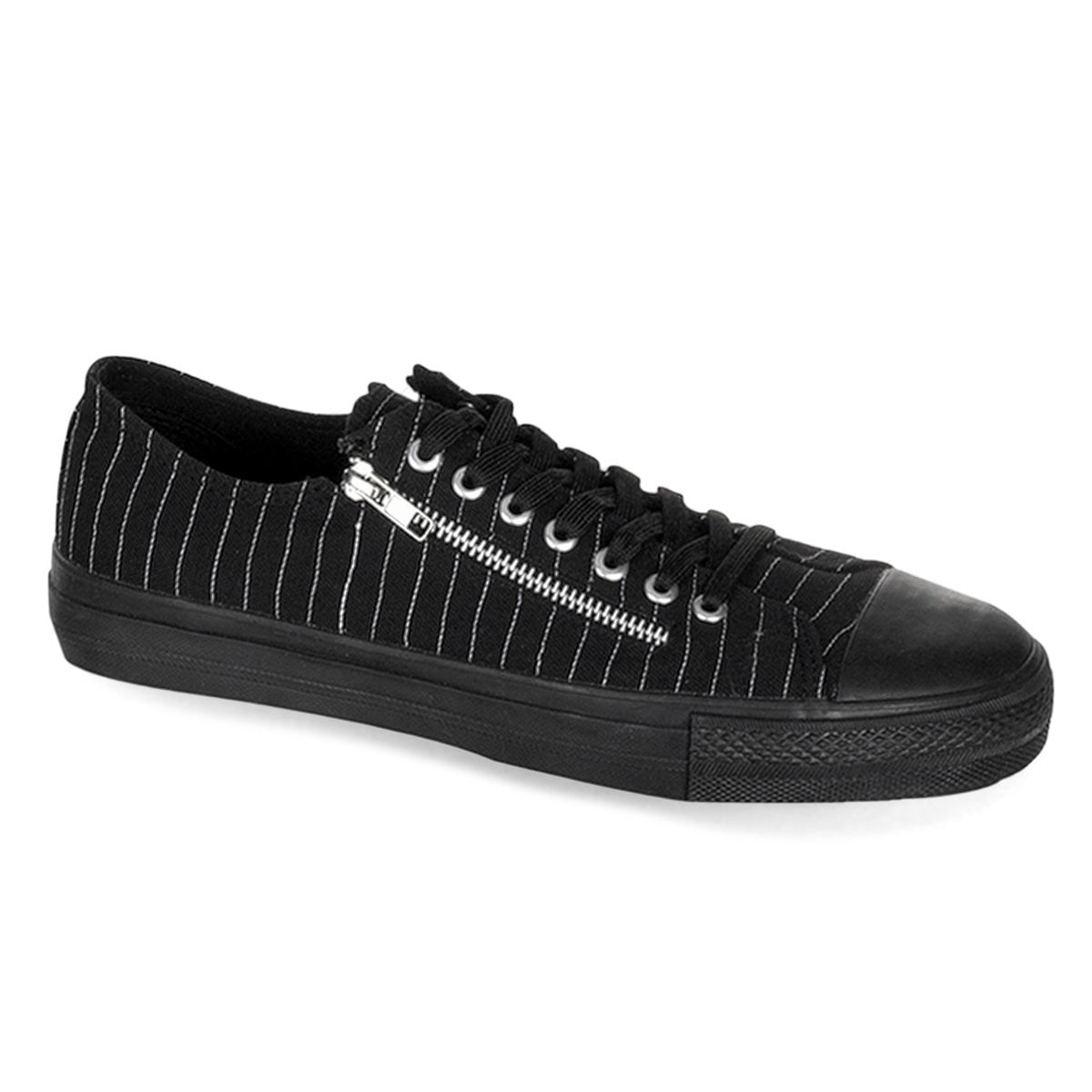 Tenis Demonia Deviant-06 Lona Pinstripes Hombre Negros | MX-6-MXZ