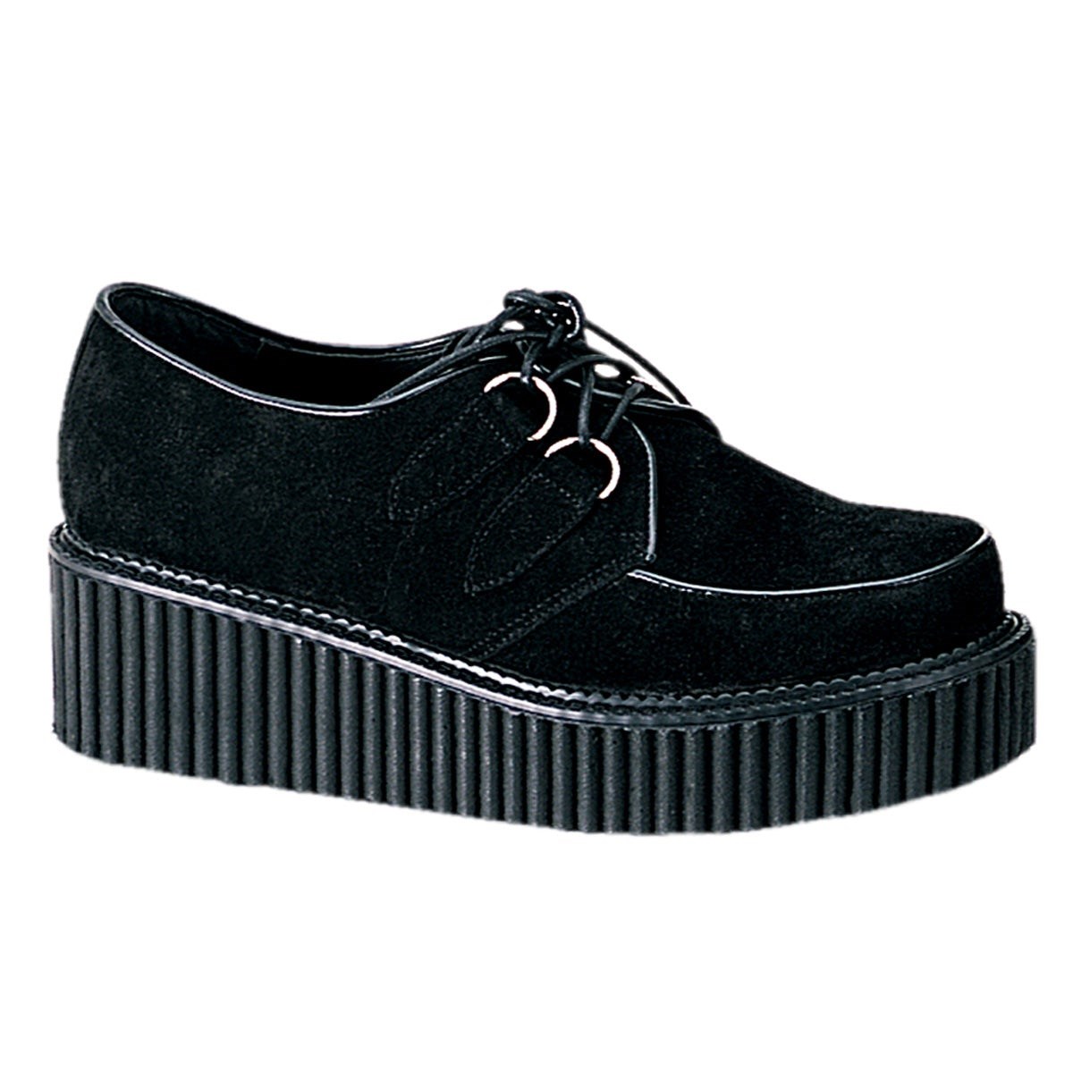 Zapatos Creepers Demonia Creeper-101 Gamuza Mujer Negros | MX-3-JKF