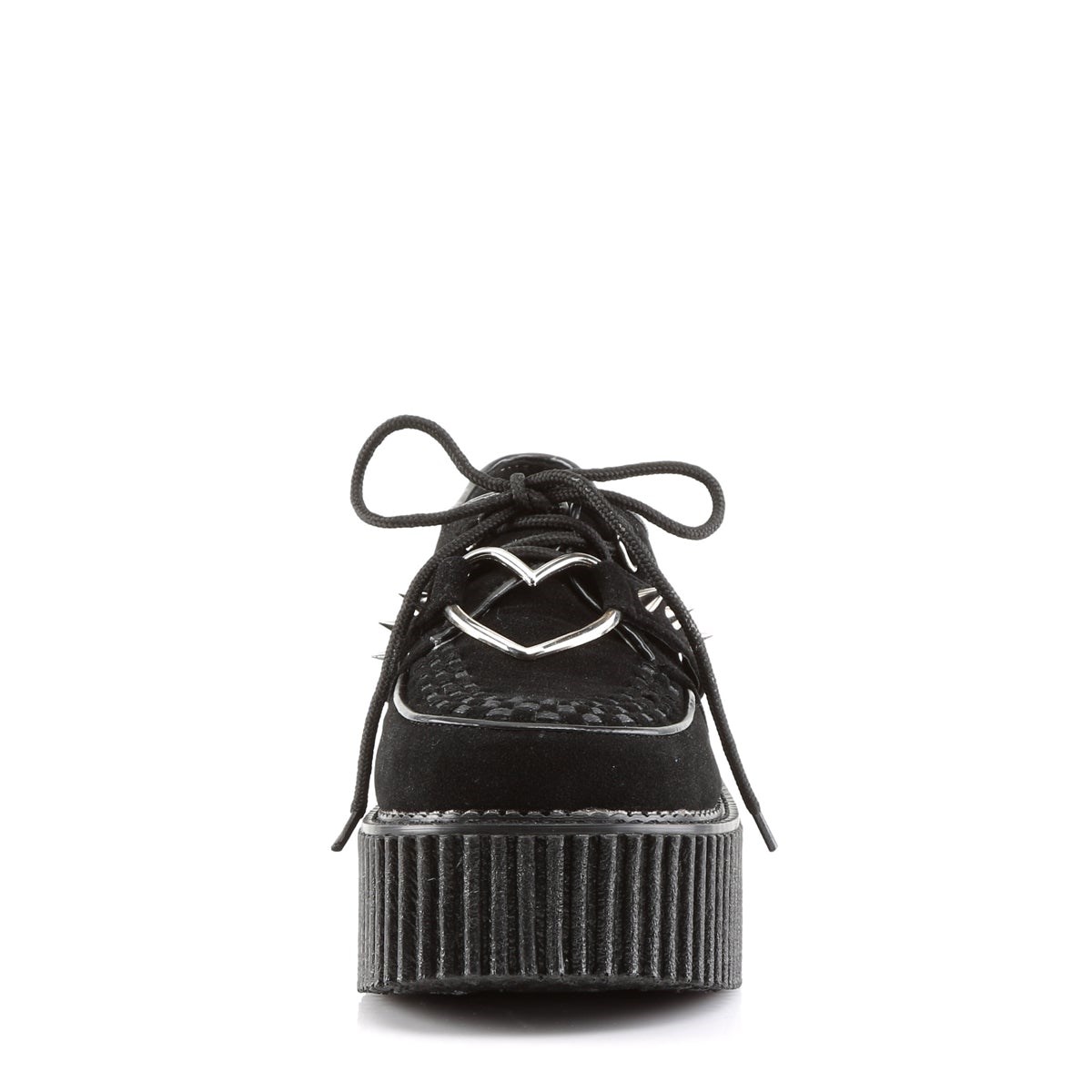 Zapatos Creepers Demonia Creeper-206 Vegan Gamuza-Vegan Cuero Mujer Negros | MX-7-LAP