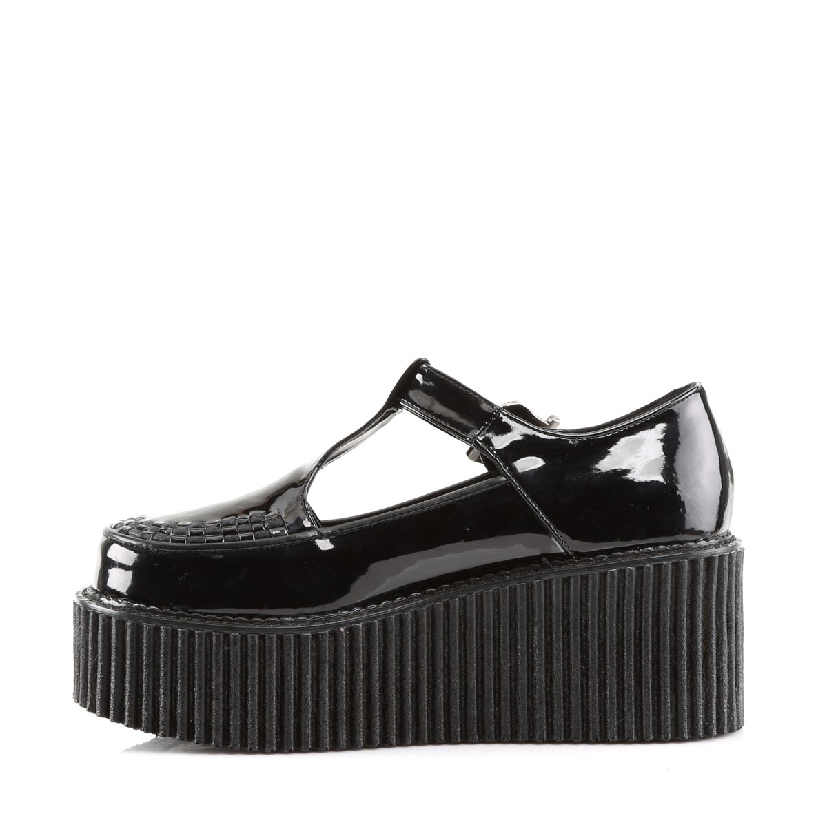 Zapatos Creepers Demonia Creeper-214 Charol Mujer Negros | MX-3-IPY