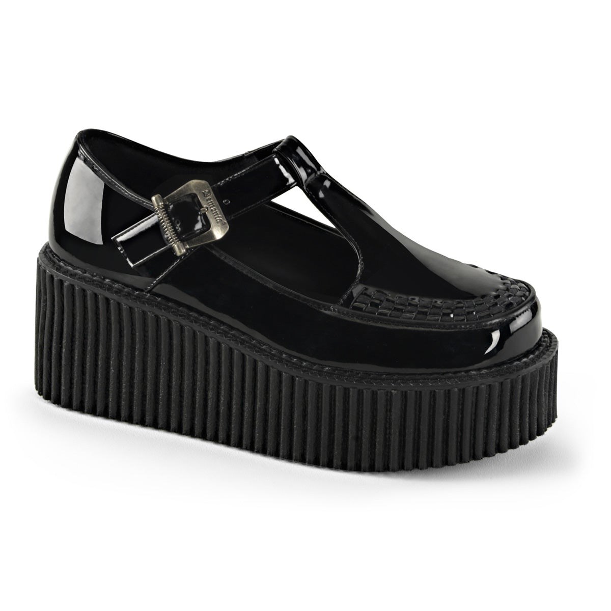 Zapatos Creepers Demonia Creeper-214 Charol Mujer Negros | MX-3-IPY