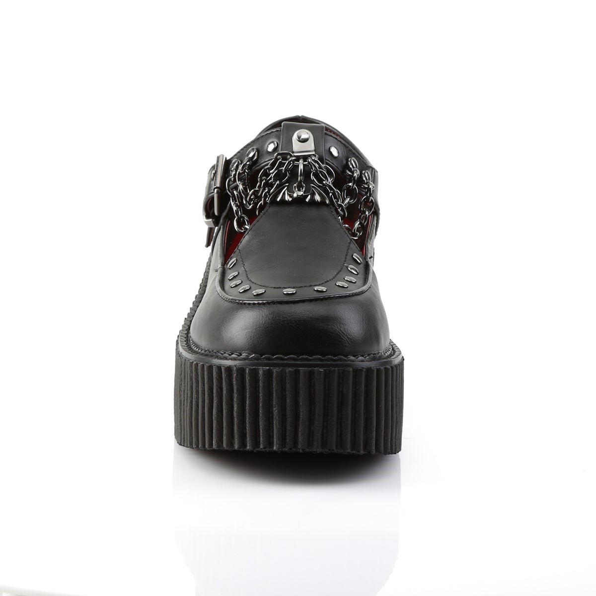 Zapatos Creepers Demonia Creeper-215 Vegan Cuero Mujer Negros | MX-2-WKG