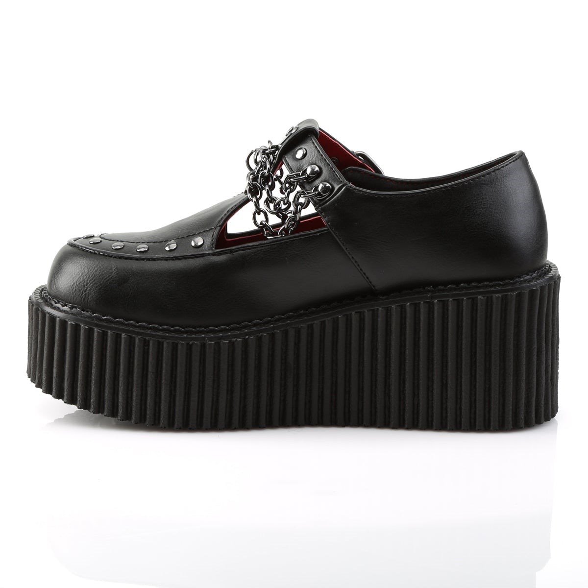 Zapatos Creepers Demonia Creeper-215 Vegan Cuero Mujer Negros | MX-2-WKG