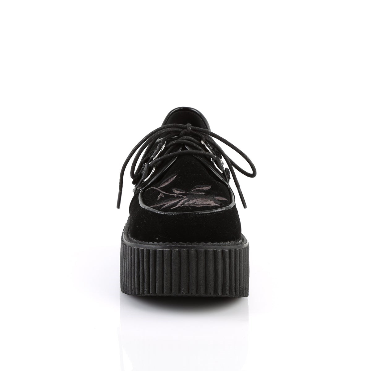 Zapatos Creepers Demonia Creeper-219 Velvet Mujer Negros | MX-5-ESY