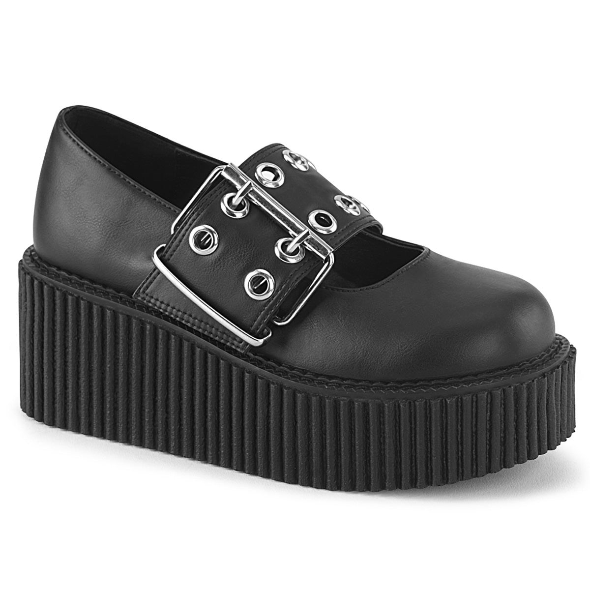 Zapatos Creepers Demonia Creeper-230 Vegan Cuero Mujer Negros | MX-5-DUN