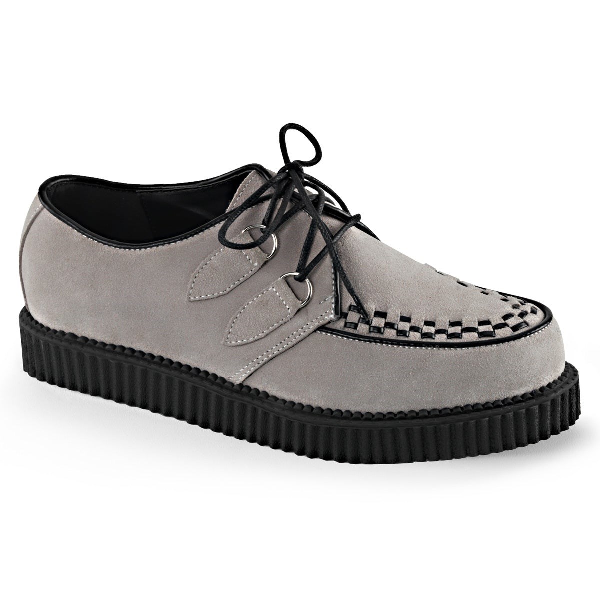 Zapatos Creepers Demonia Creeper-602S Gamuza Hombre Grises | MX-7-YBT