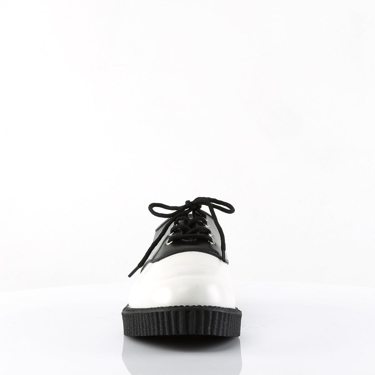 Zapatos Creepers Demonia Creeper-606 Cuero Hombre Blancos Negros | MX-3-MEZ