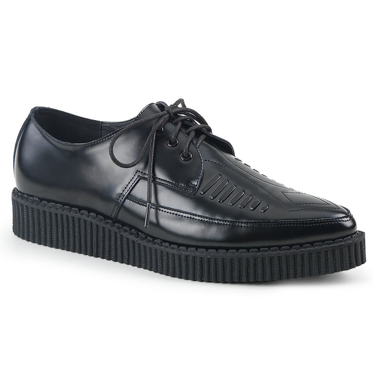 Zapatos Creepers Demonia Creeper-712 Cuero Mujer Negros | MX-9-OXP