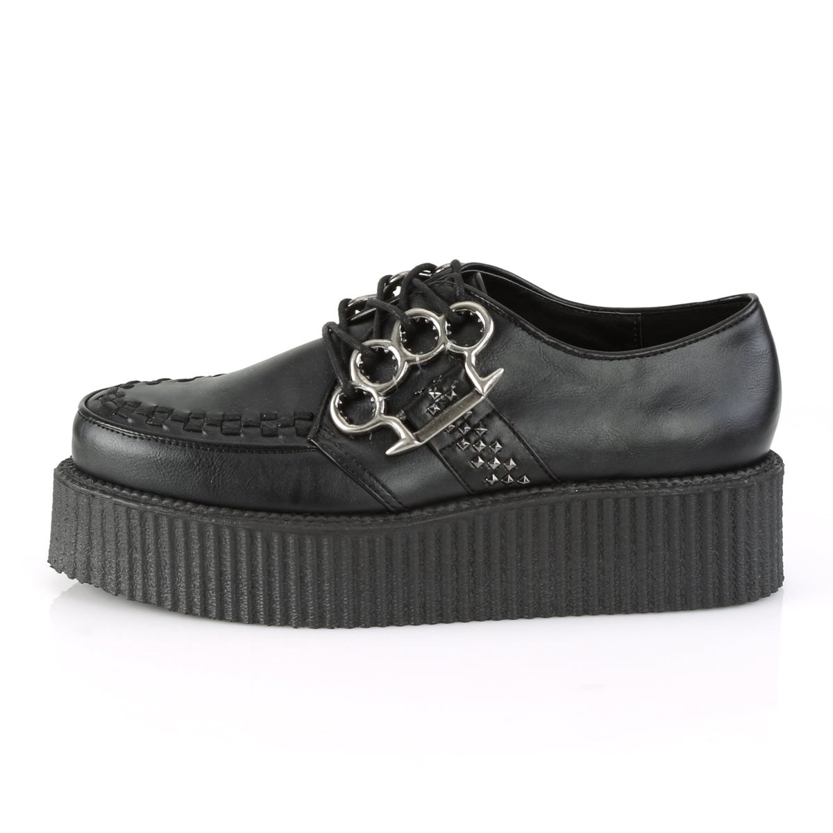 Zapatos Creepers Demonia V-CREEPER-516 Vegan Cuero Hombre Negros | MX-4-JNU