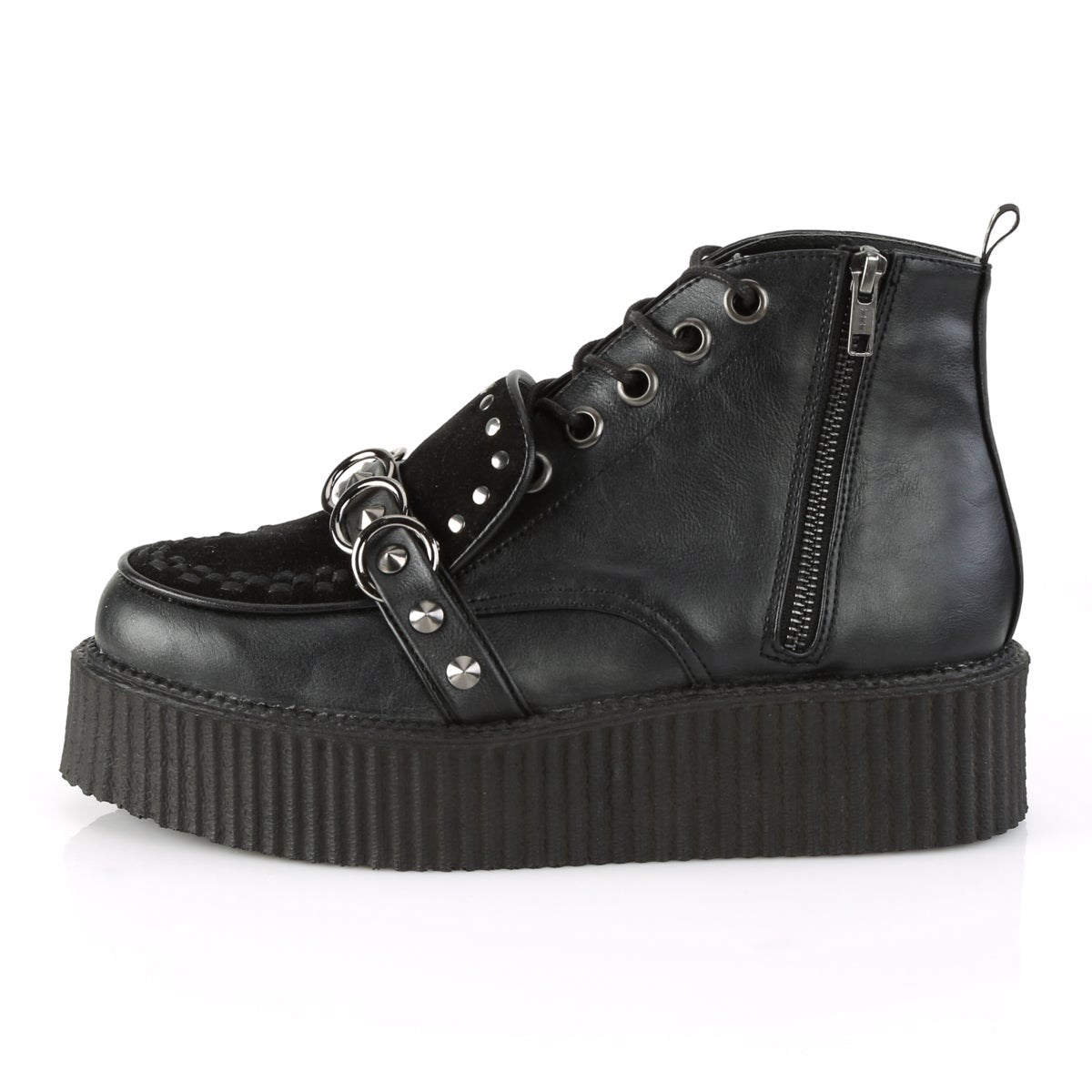 Zapatos Creepers Demonia V-CREEPER-555 Vegan Cuero-Faux Gamuza Hombre Negros | MX-9-BTS