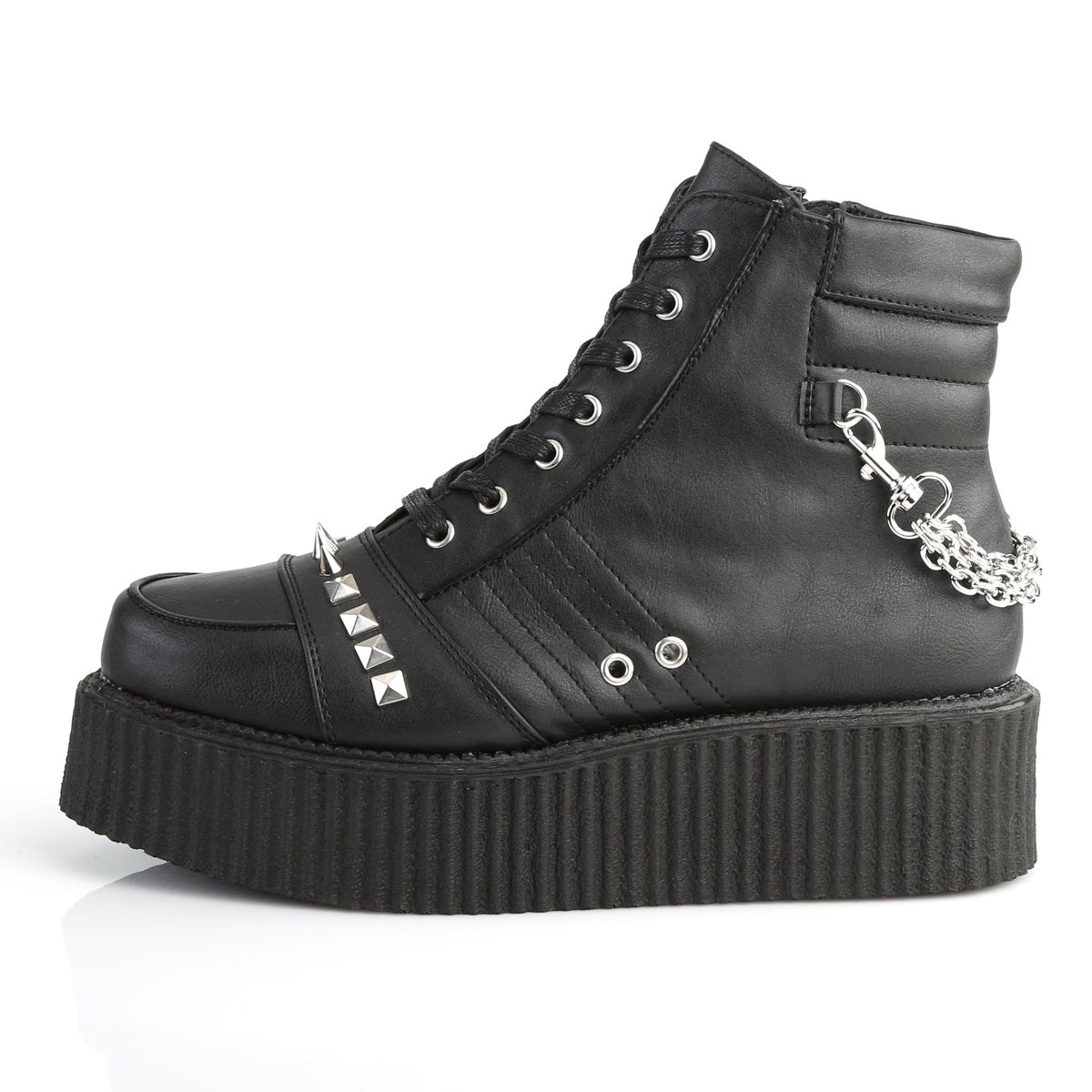 Zapatos Creepers Demonia V-CREEPER-565 Vegan Cuero Mujer Negros | MX-4-DFU