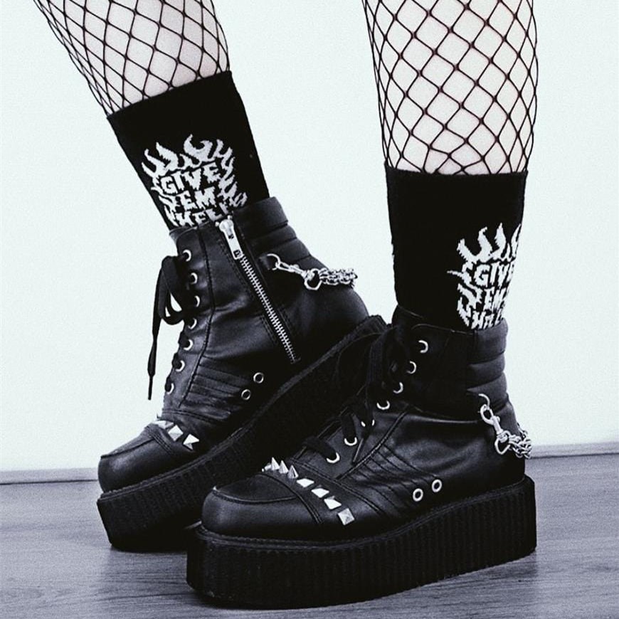 Zapatos Creepers Demonia V-CREEPER-565 Vegan Cuero Mujer Negros | MX-4-DFU