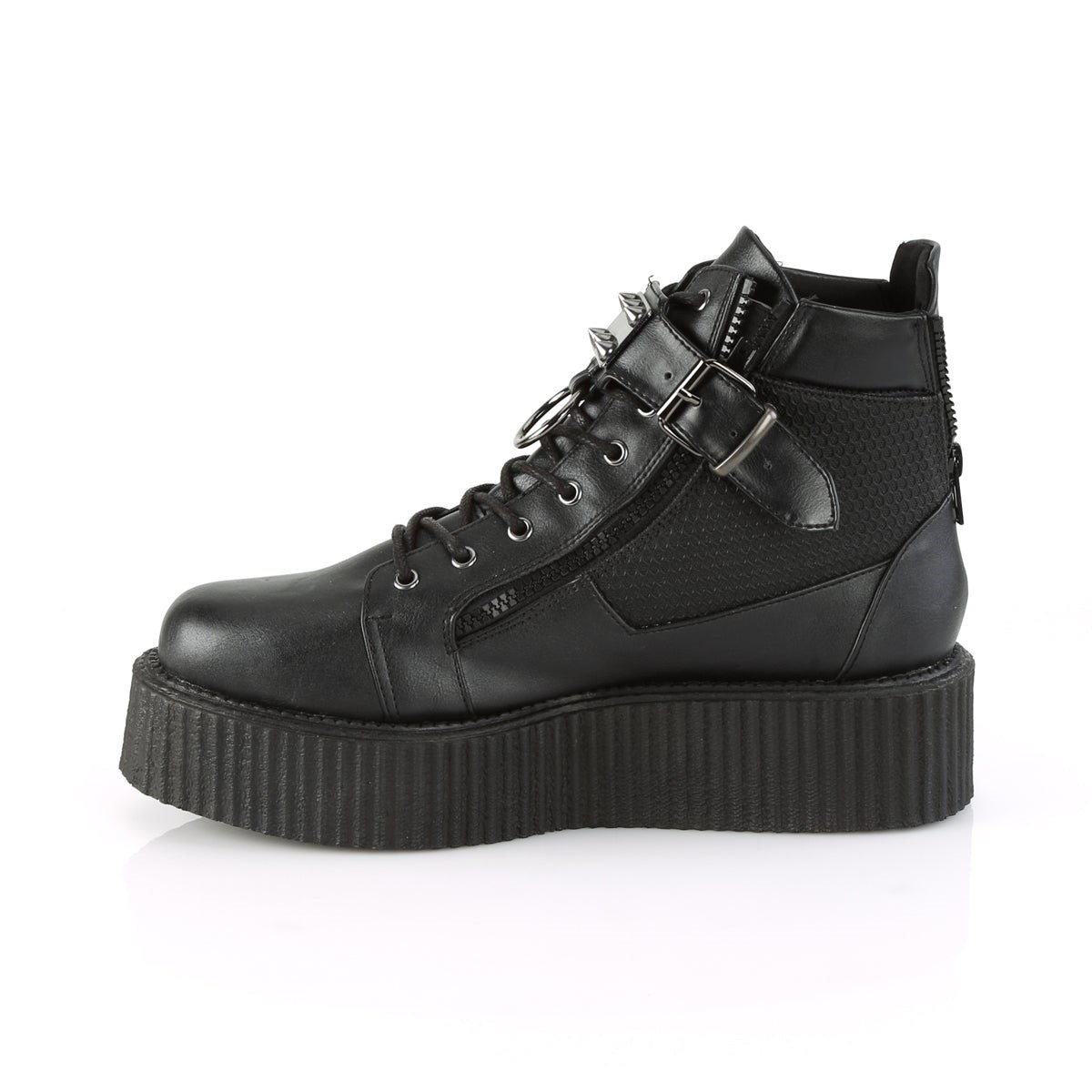 Zapatos Creepers Demonia V-CREEPER-566 Vegan Cuero Hombre Negros | MX-5-IWY