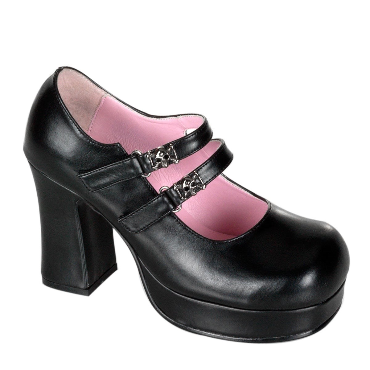 Zapatos De Tacon Demonia Gothika-09 Vegan Cuero Mujer Negros | MX-9-KNY